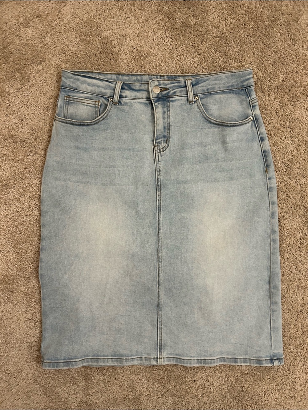 The Main Street Exchange Light Wash Denim Pencil Skirt - Women's Classic